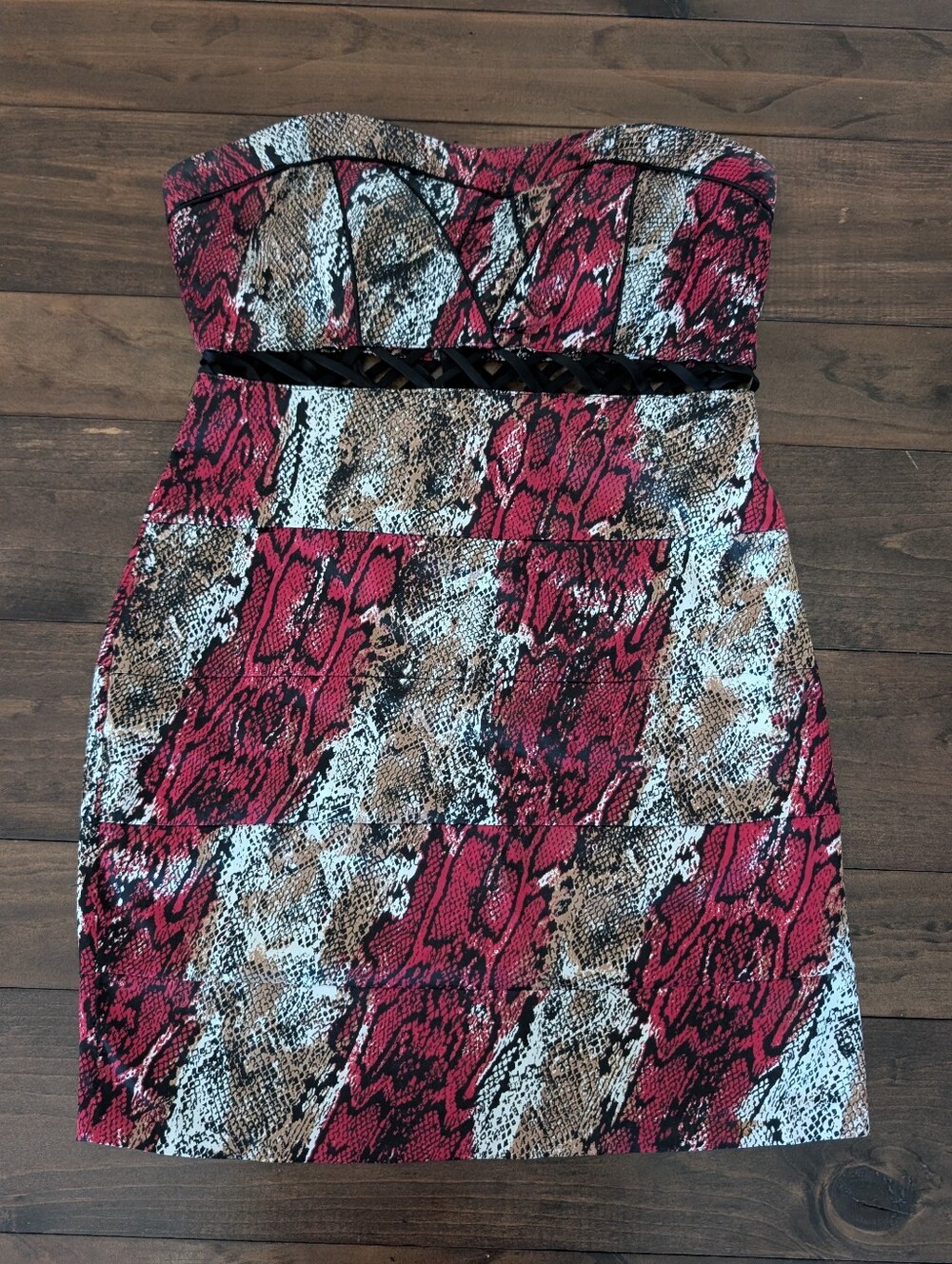 Snakeskin Bodycon Cocktail Dress